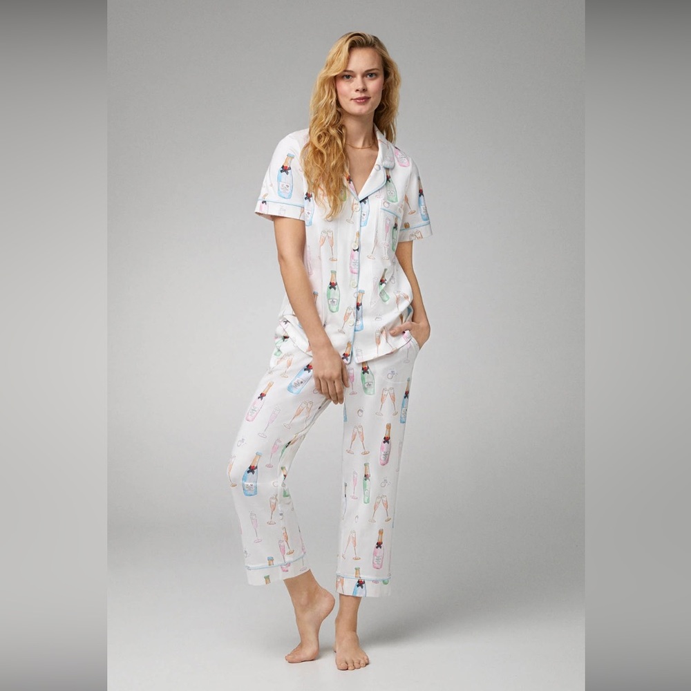 Bedhead Pajamas: Champagne Wedding Short Sleeve Jersey Cropped, UNOPENED! 🤩